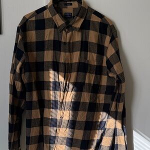 J. Crew Men's Checkered Shirt - Black and Tan